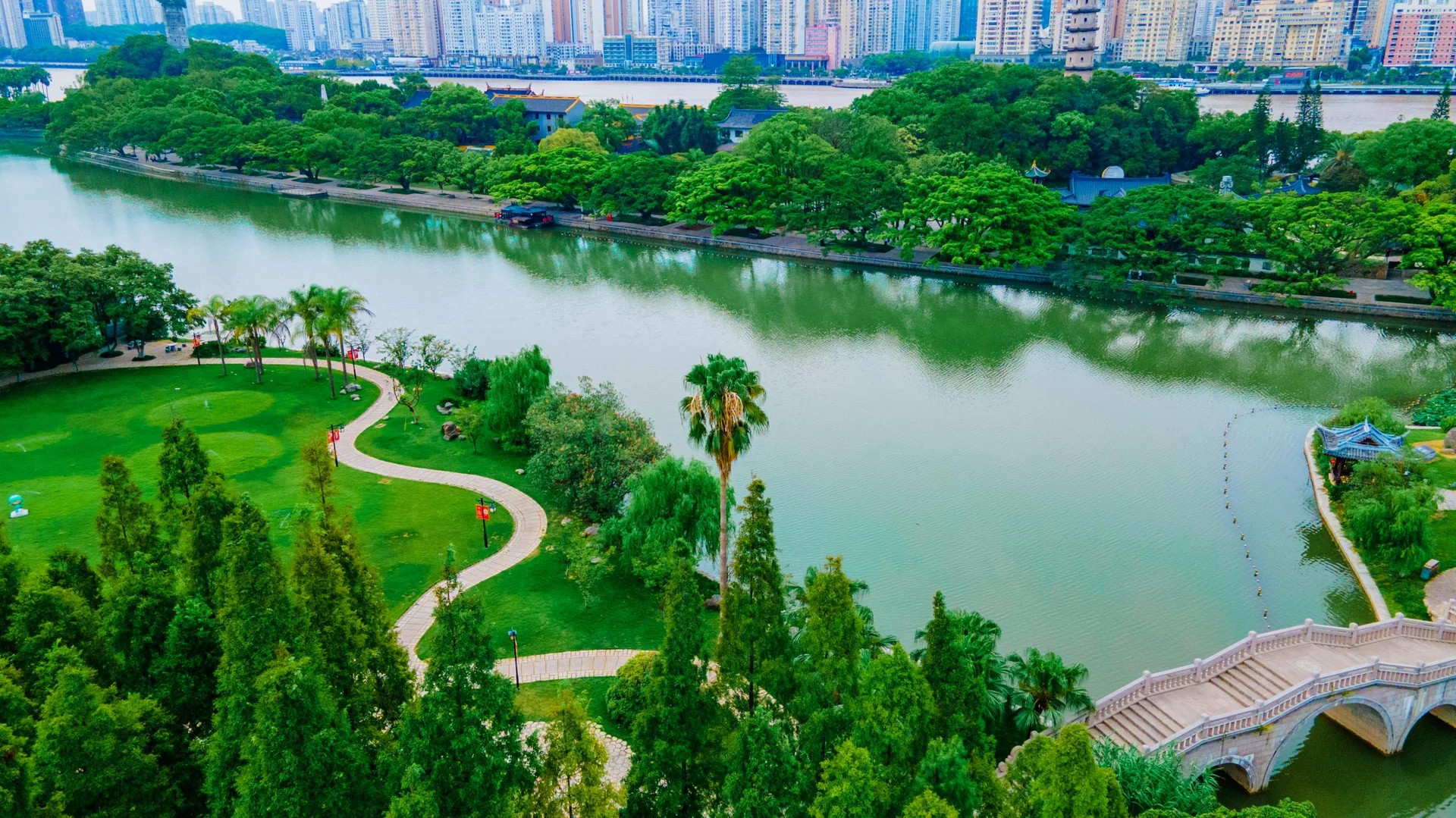 Wenzhou city skyline, China