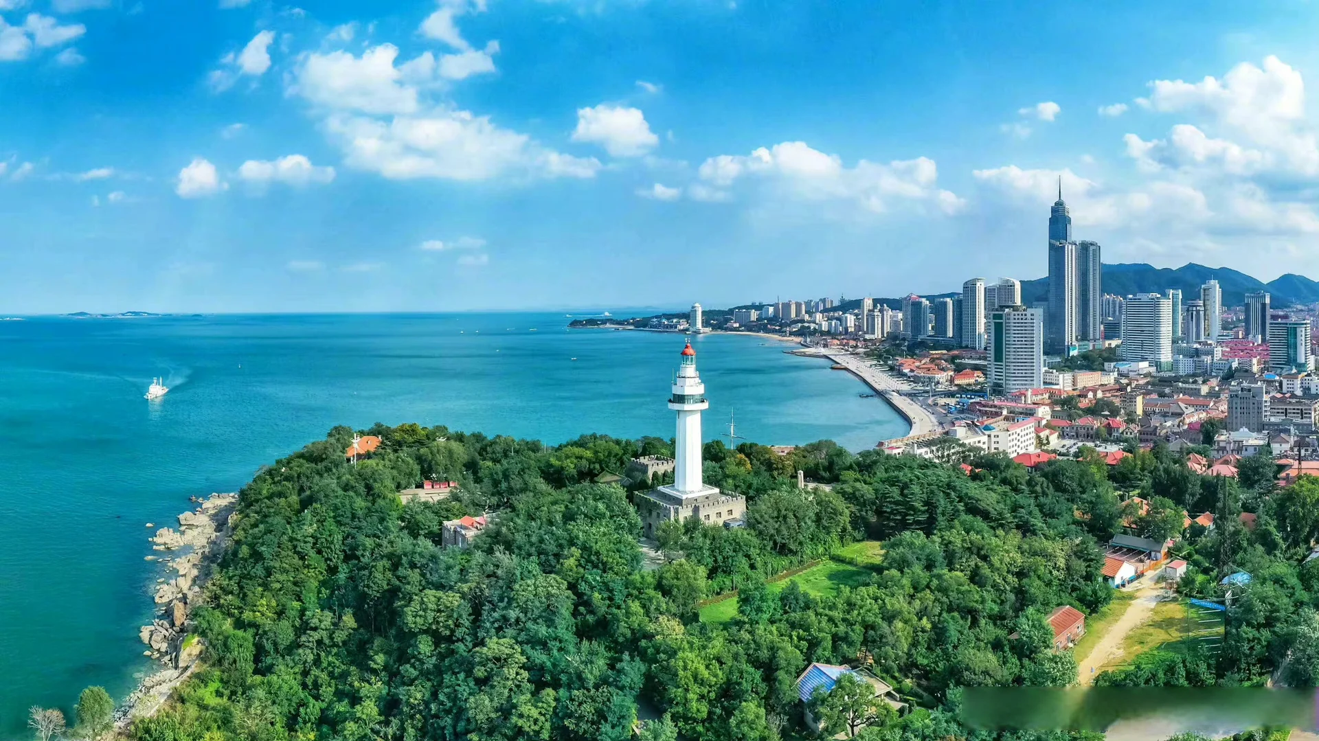 Yantai city skyline, China